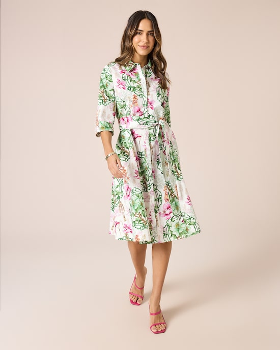 Produktabbildung für Hemdblusen-Kleid mit Blumen-Druckmix