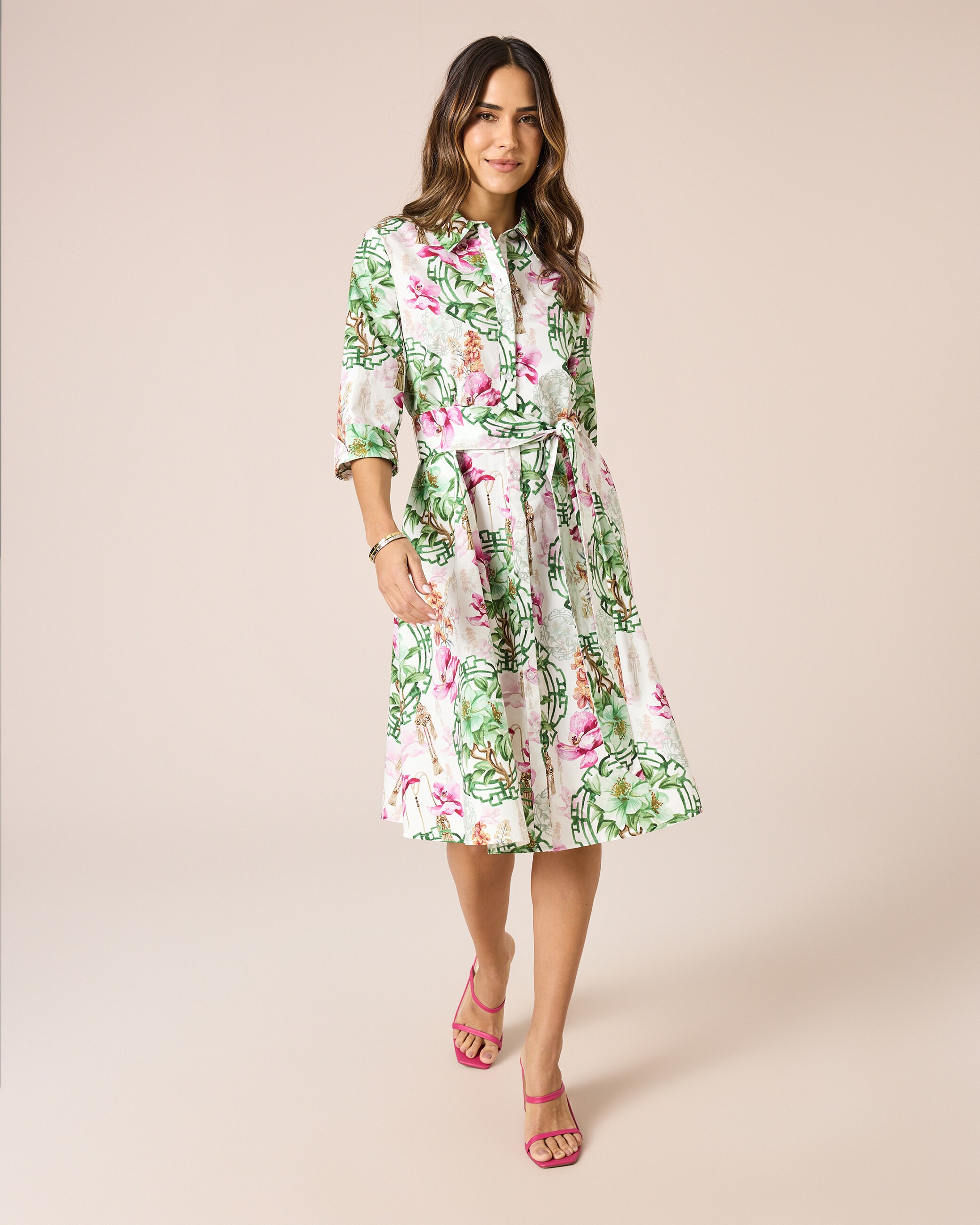 Produktabbildung für Hemdblusen-Kleid mit Blumen-Druckmix