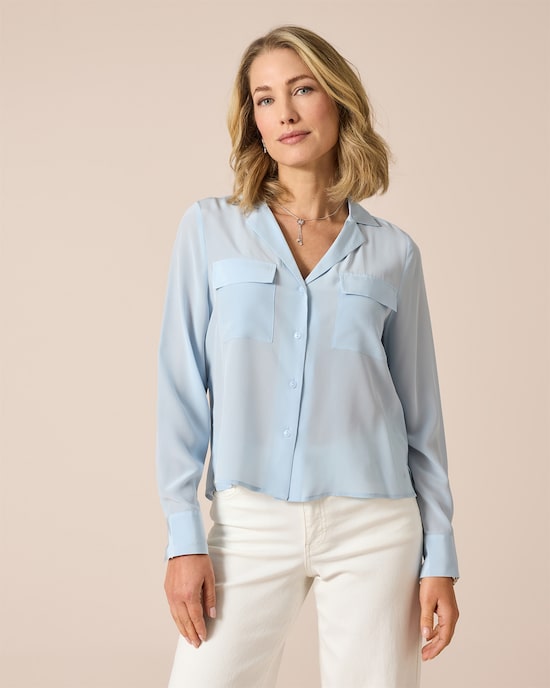 Produktabbildung für Seidenbluse mit Reverskragen