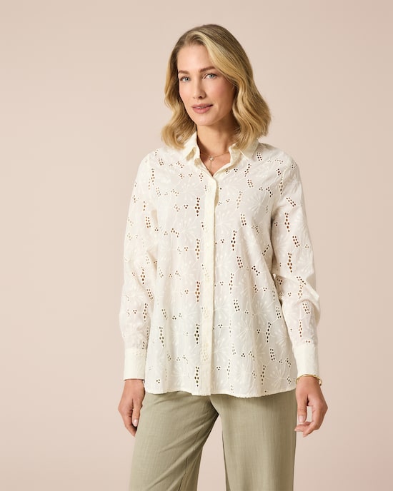 Produktabbildung für Bluse mit Lochstickerei