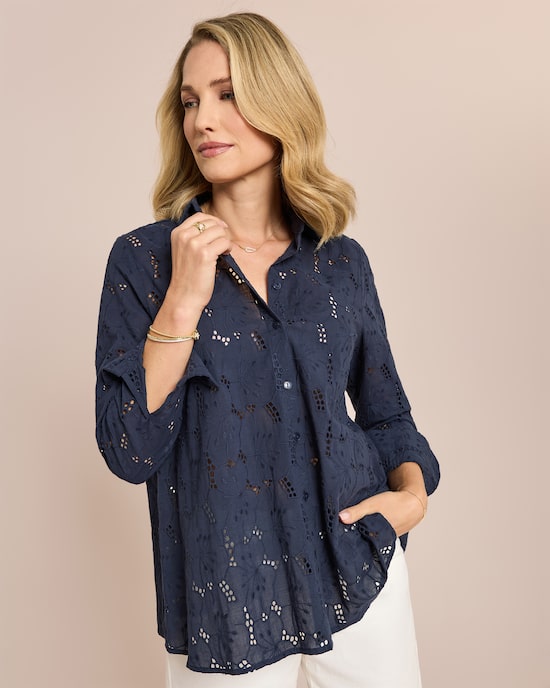 Produktabbildung für Bluse mit Lochstickerei