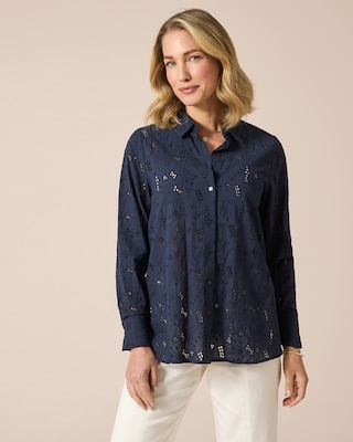 Produktabbildung 10 für Bluse mit Lochstickerei