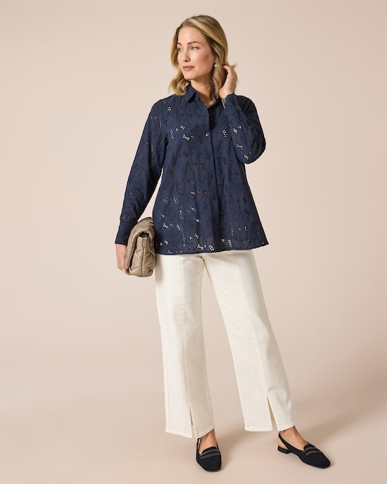 Produktabbildung für Bluse mit Lochstickerei