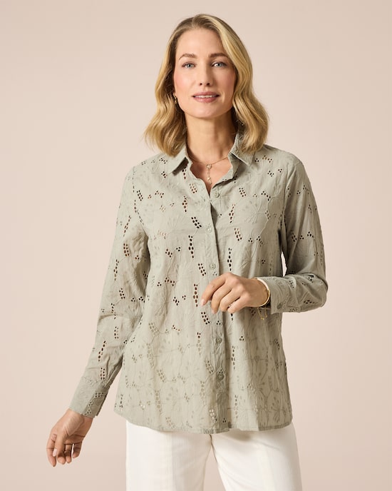 Produktabbildung für Bluse mit Lochstickerei