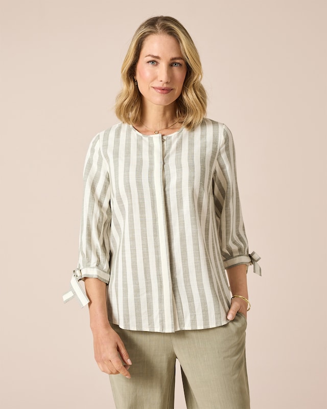 Leinenbluse, gestreift