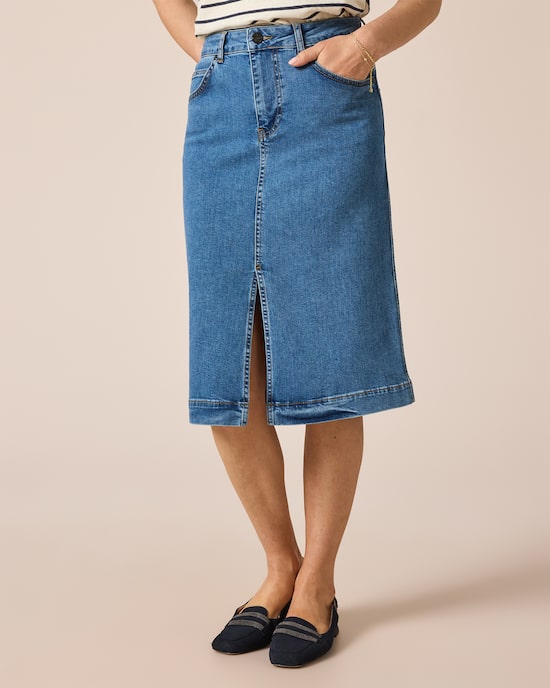 Produktabbildung für Jeansrock mit Schlitz
