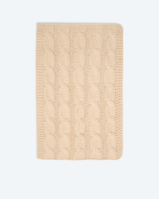 Produktabbildung für Strick-Wohndecke mit Zopfmuster