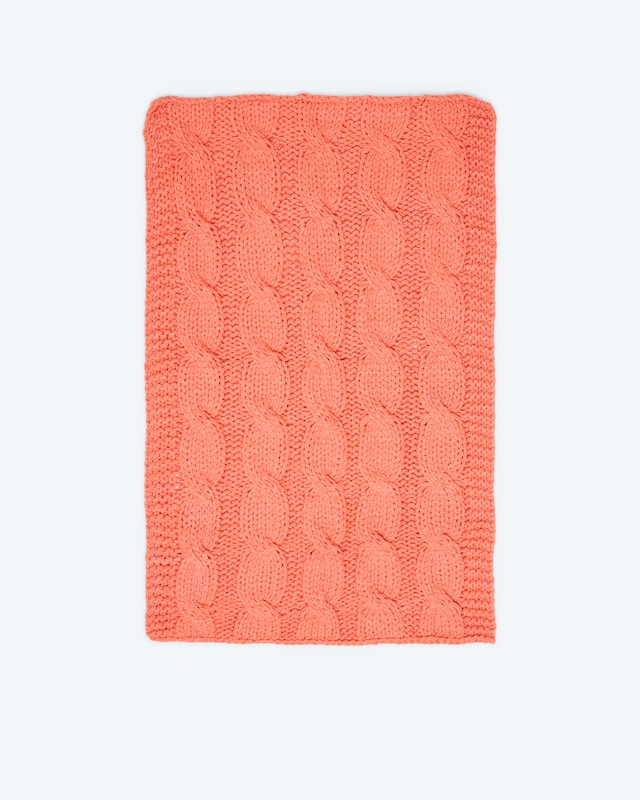Strick-Wohndecke mit Zopfmuster