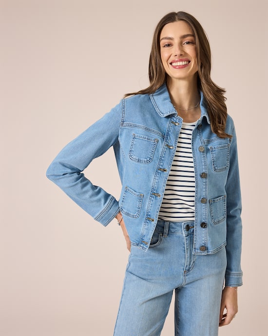 Produktabbildung für Jeansjacke mit aufgesetzten Taschen