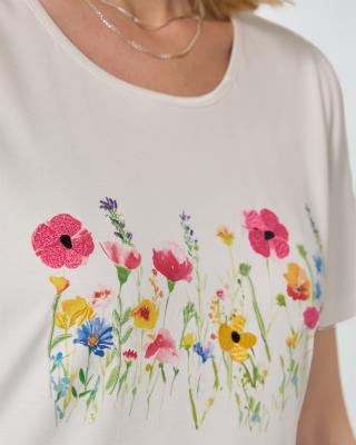 Produktabbildung 3 für Shirt mit Blumendruck und Stickerei