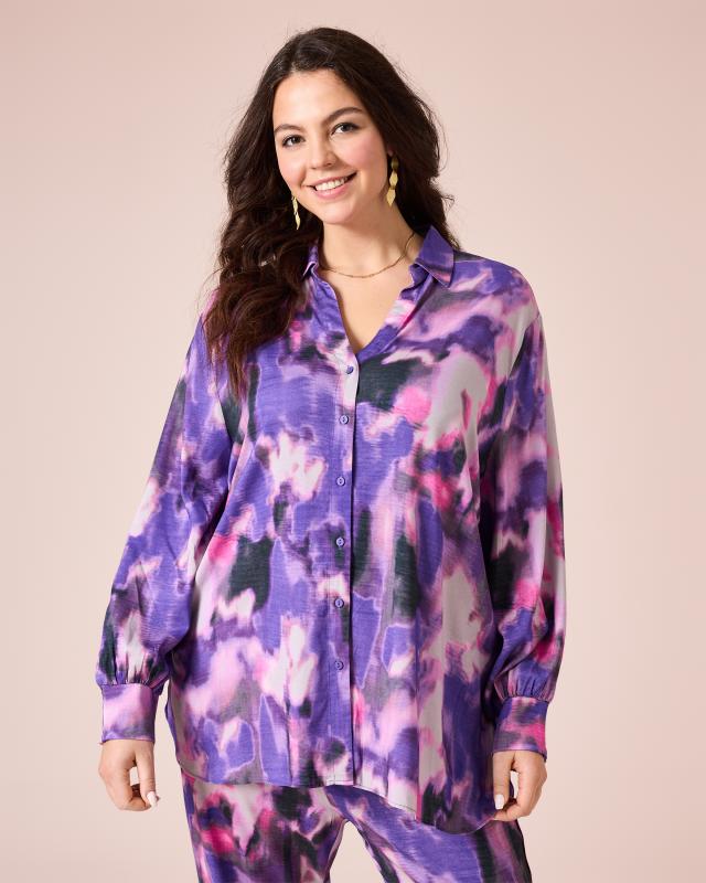 Bluse mit Batik-Druck