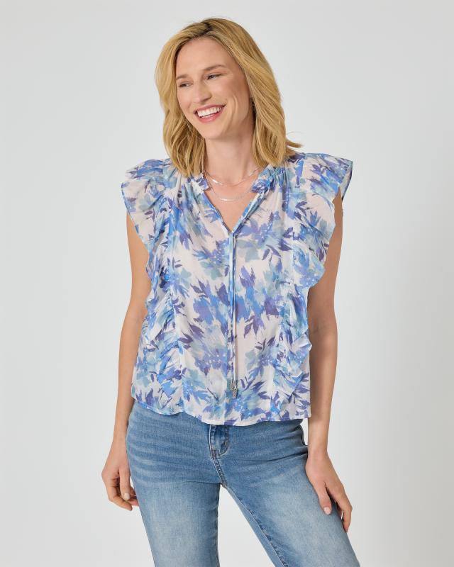 Bluse mit Aquarell-Druck