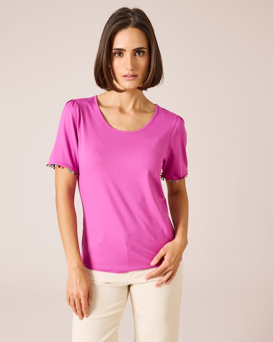 Produktabbildung für Shirt mit Pompom-Details