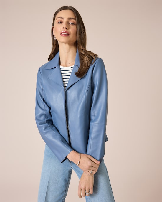 Produktabbildung für Lederjacke im Blazer-Look