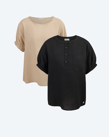Produktabbildung für Halbarmbluse im Doppelpack