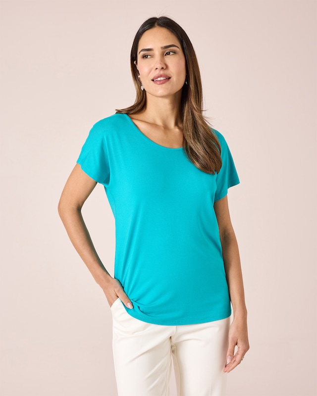 Shirt mit Spitzenbesatz