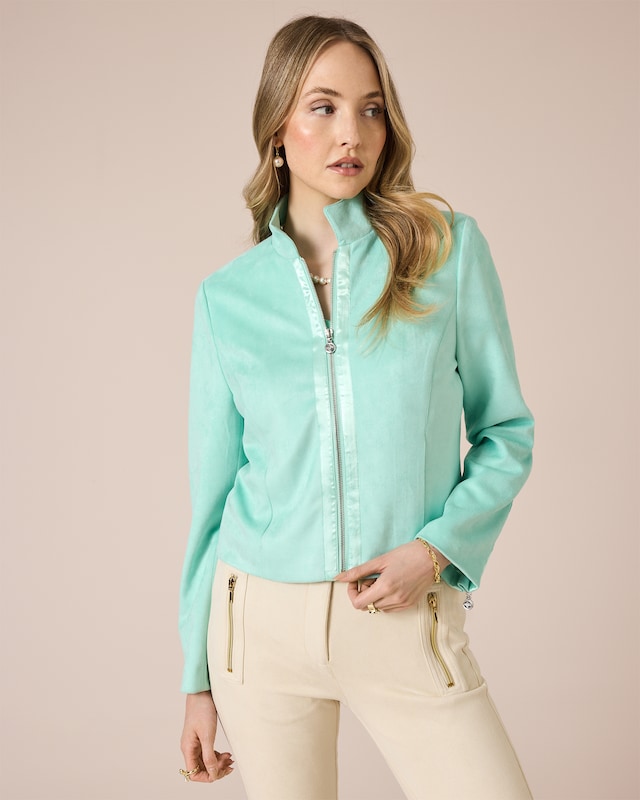 Jacke in Veloursleder-Optik