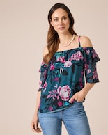 Produktabbildung für Carmen-Shirt mit Blütendruck