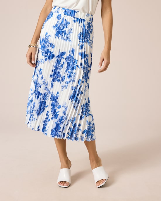Produktabbildung für Plisseerock mit Blumenprint