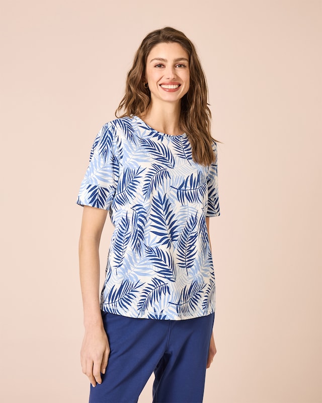 Shirt mit Blätterdruck