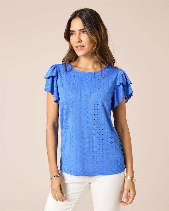 Produktabbildung für Shirt mit Broderie Anglaise