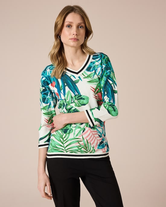 Produktabbildung für Classic Pullover im Dschungel-Print