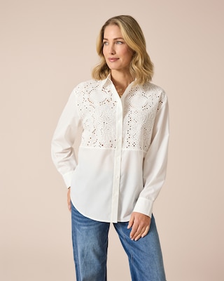 Produktabbildung 1 für Bluse mit Lochstickerei