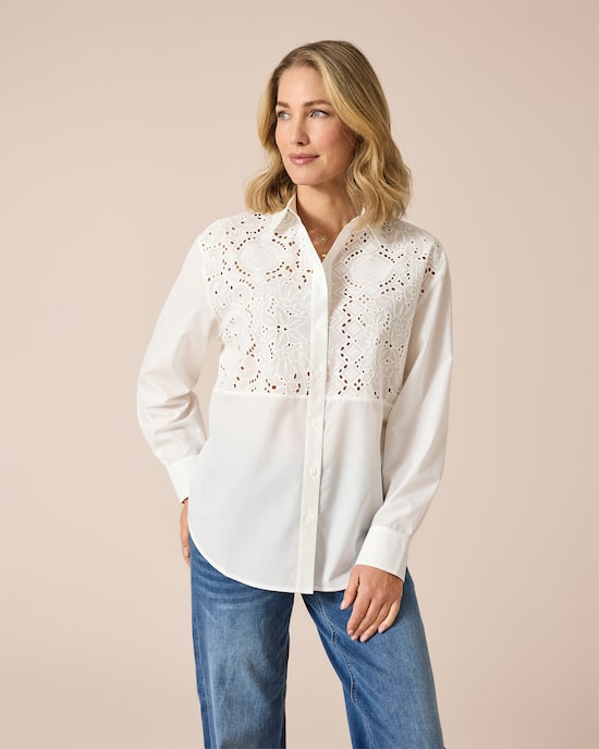 Produktabbildung für Bluse mit Lochstickerei