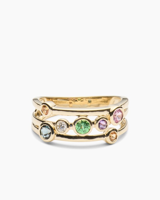 Produktabbildung für Multi-Edelstein-Ring mit Diamant