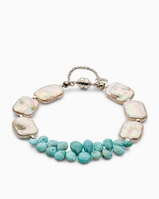 Produktabbildung für Armband mit Larimar, SWZ-Perle und Hämatit