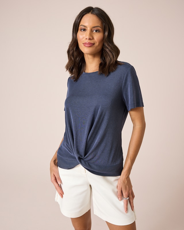 Shirt mit Drapé-Detail