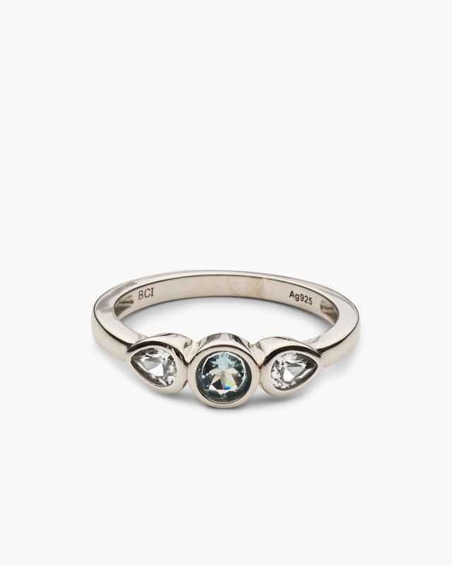 Ring mit Santa Maria Aquamarin und Zirkon