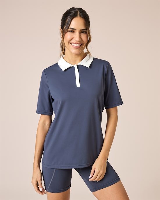 Produktabbildung für BxS Poloshirt mit Kontrastkragen