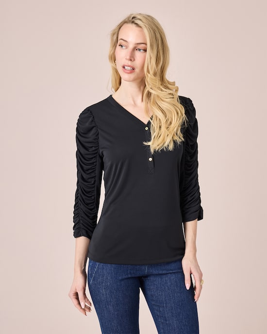 Produktabbildung für Shirt mit gerafften Ärmeln