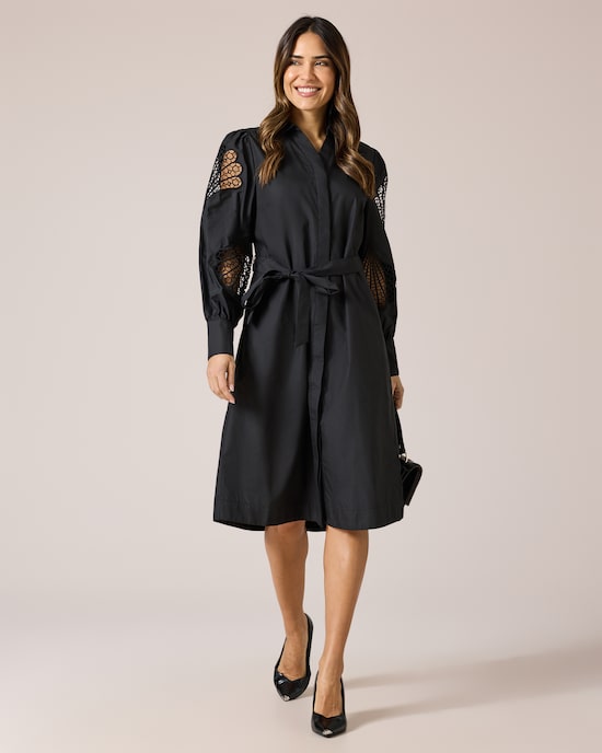 Produktabbildung für Hemdblusenkleid mit Spitze