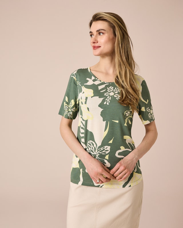 Shirt mit abstraktem Blumendruck