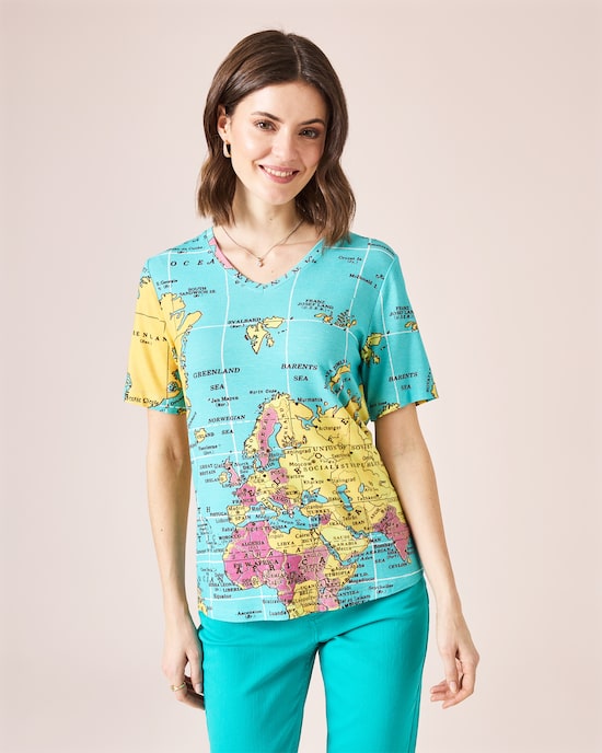 Produktabbildung für Shirt mit Weltkarte