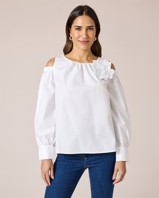 Blusenshirt "Couture" mit Deko-Blume