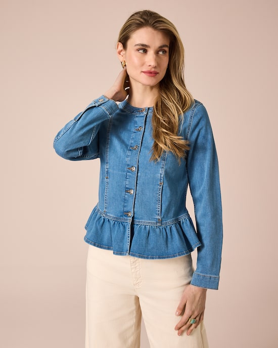 Produktabbildung für Jeansjacke mit Schößchen