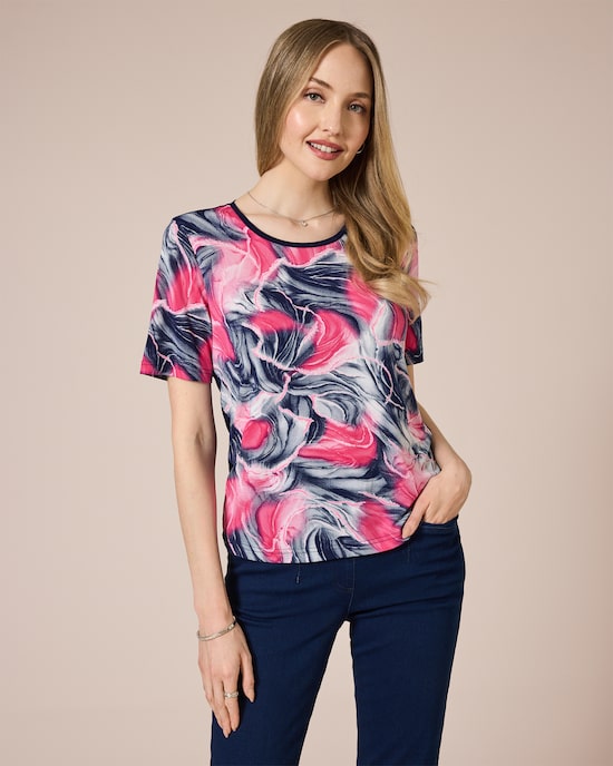 Produktabbildung für Shirt mit Rosen-Aquarell-Druck