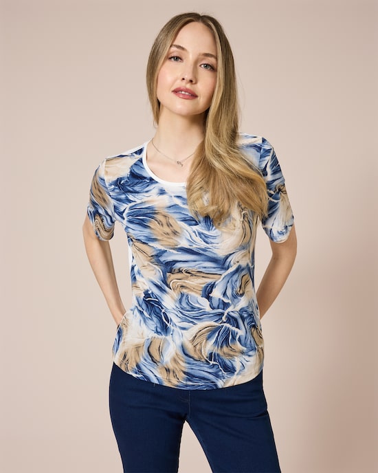 Produktabbildung für Shirt mit Rosen-Aquarell-Druck