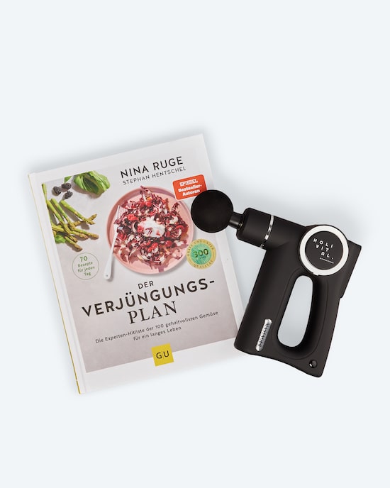 Produktabbildung für Nina Ruge Buch: Der Verjüngungs-Plan + Massage-Pistole