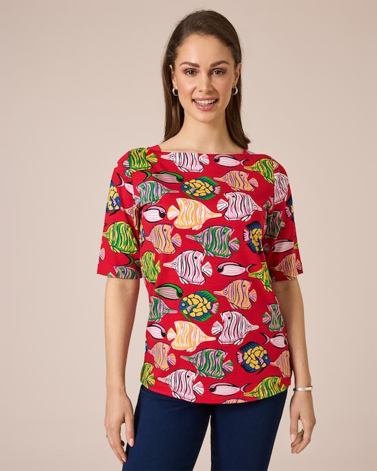 Produktabbildung für Shirt mit Fische-Druck
