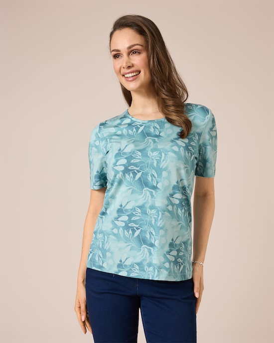Produktabbildung für Shirt mit Blätter-Print