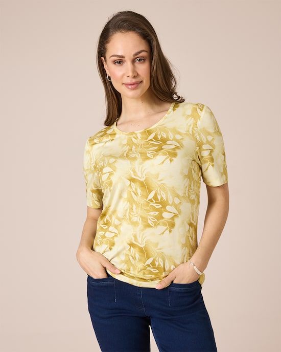 Produktabbildung für Shirt mit Blätter-Print