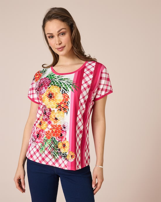 Produktabbildung für Shirt mit Blumen-Druckmix