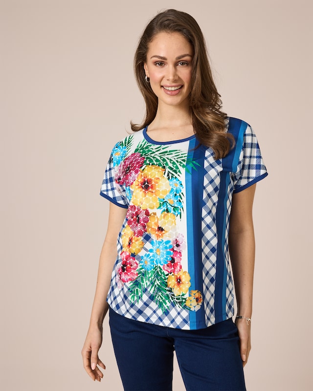 Shirt mit Blumen-Druckmix