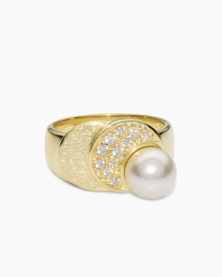 Produktabbildung 2 für Ring mit MK-Perle 8 mm und Zirkonia