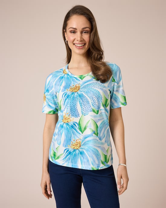 Produktabbildung für Shirt mit Blumen-Print