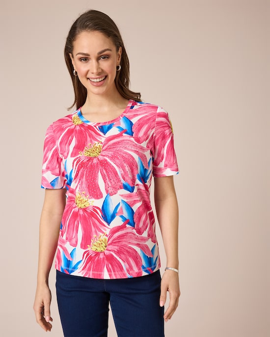 Produktabbildung für Shirt mit Blumen-Print